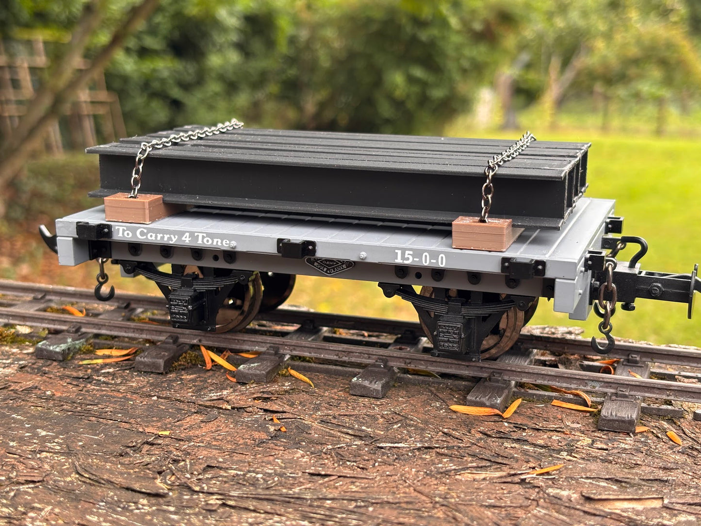16mm scale steel beam wagon load