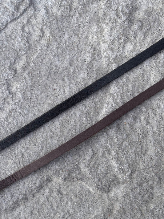 Brown and black leather straps